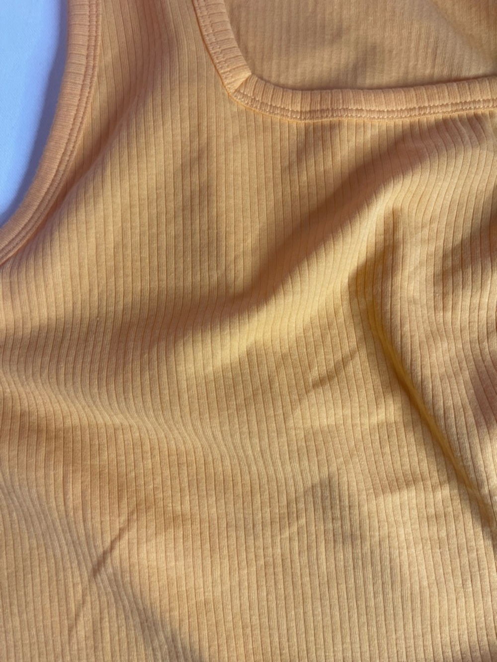 a.n.a Bright Orange Ribbed Square Neck Tank Top - Picture 7 of 7
